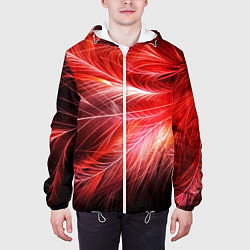 Куртка с капюшоном мужская Перья феникса - абстракция, цвет: 3D-белый — фото 2