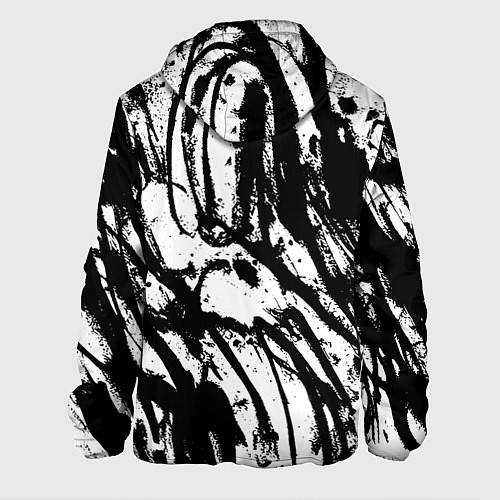 Мужская куртка Чёрно-белая абстракция: нейросеть / 3D-Черный – фото 2