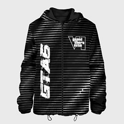 Куртка с капюшоном мужская GTA6 metal game lines, цвет: 3D-черный