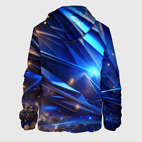 Мужская куртка Синие плиты и блестки абстракции / 3D-Черный – фото 2