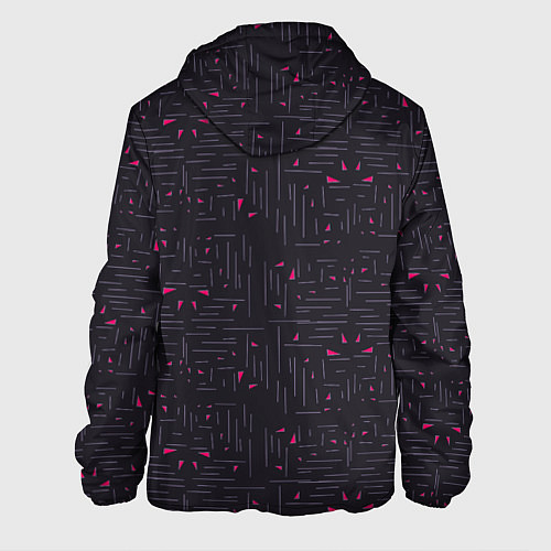 Мужская куртка Розовые треугольники на темном / 3D-Черный – фото 2