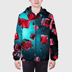 Куртка с капюшоном мужская Взрыв из камней, цвет: 3D-черный — фото 2