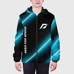 Куртка с капюшоном мужская Need for Speed неоновые лампы, цвет: 3D-черный — фото 2