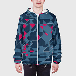 Куртка с капюшоном мужская Геометрическая математика узора, цвет: 3D-белый — фото 2