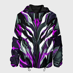 Мужская куртка Хаотичная фиолетово-белая абстракция