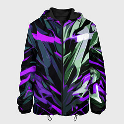 Мужская куртка Хаотичная чёрно-фиолетово абстракция