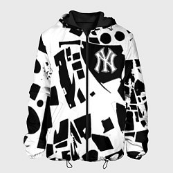 Куртка с капюшоном мужская New York yankees - abstraction, цвет: 3D-черный