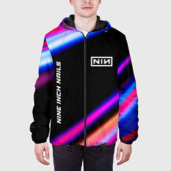 Куртка с капюшоном мужская Nine Inch Nails neon rock lights, цвет: 3D-черный — фото 2