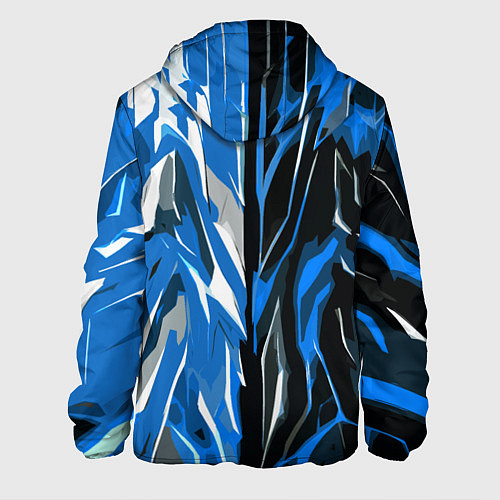 Мужская куртка Синяя абстракция на чёрно-белом фоне / 3D-Черный – фото 2