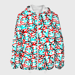 Куртка с капюшоном мужская Nirvana smile glitch, цвет: 3D-белый