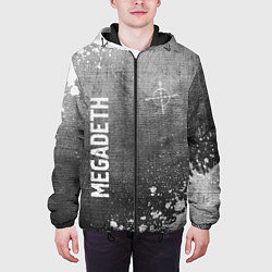 Куртка с капюшоном мужская Megadeth - grey gradient вертикально, цвет: 3D-черный — фото 2
