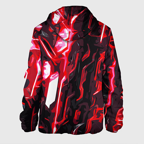 Мужская куртка Красно-чёрная киберпанк абстракция / 3D-Черный – фото 2