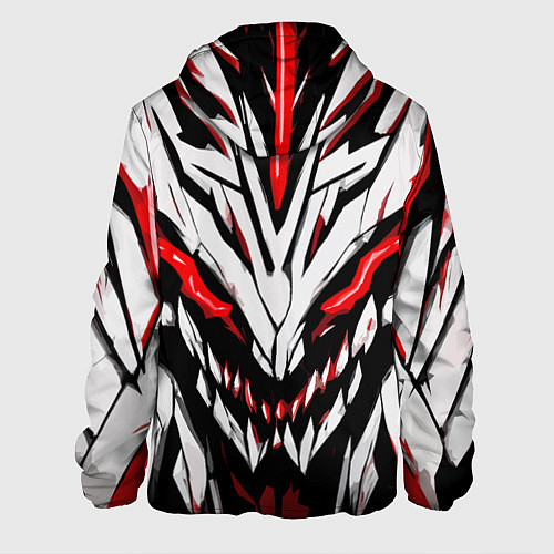 Мужская куртка Красное абстрактное лицо монстра / 3D-Черный – фото 2