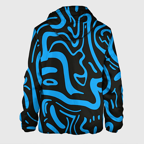 Мужская куртка Хаотичные синие полосы / 3D-Черный – фото 2