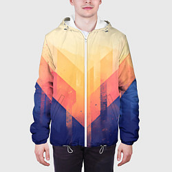 Куртка с капюшоном мужская Abstract art - geometric shapes, цвет: 3D-белый — фото 2