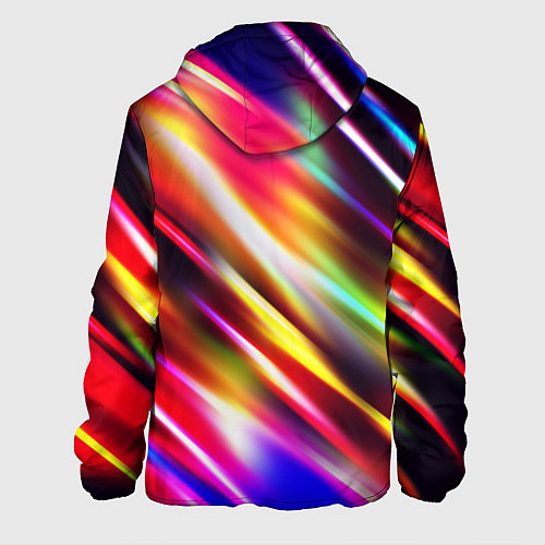 Мужская куртка Неоновая абстракция линии / 3D-Черный – фото 2