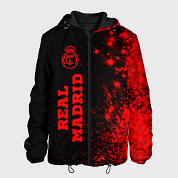 Куртка с капюшоном мужская Real Madrid - red gradient по-вертикали, цвет: 3D-черный