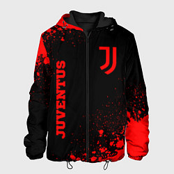 Куртка с капюшоном мужская Juventus - red gradient вертикально, цвет: 3D-черный