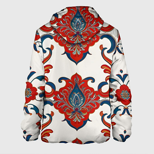 Мужская куртка Узор красно-синий на белом фоне / 3D-Черный – фото 2