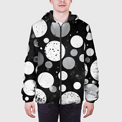 Куртка с капюшоном мужская Круги на темном фоне, цвет: 3D-черный — фото 2