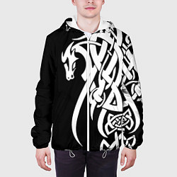 Куртка с капюшоном мужская Языческий кельтский орнамент тату, цвет: 3D-белый — фото 2