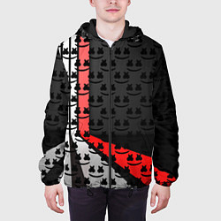 Куртка с капюшоном мужская Marshmello pattern, цвет: 3D-черный — фото 2