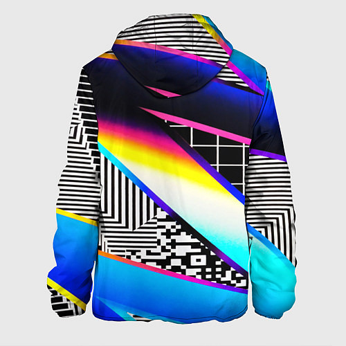 Мужская куртка Neon stripes geometry / 3D-Черный – фото 2