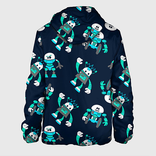 Мужская куртка Роботы цветной паттерн / 3D-Черный – фото 2