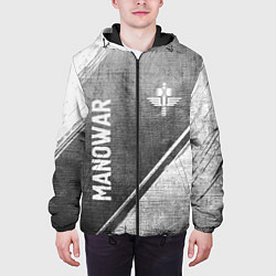 Куртка с капюшоном мужская Manowar - grey gradient вертикально, цвет: 3D-черный — фото 2