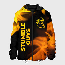 Куртка с капюшоном мужская Stumble Guys - gold gradient вертикально, цвет: 3D-черный