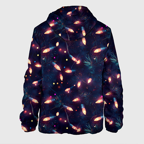 Мужская куртка Паттерн новогодняя гирлянда / 3D-Черный – фото 2