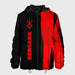 Куртка с капюшоном мужская Berserk - red gradient по-вертикали, цвет: 3D-черный