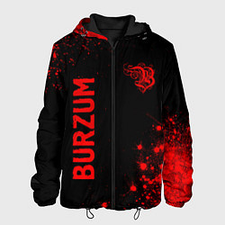 Куртка с капюшоном мужская Burzum - red gradient вертикально, цвет: 3D-черный