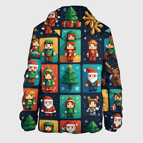 Мужская куртка Minecraft с новогодний паттерн / 3D-Черный – фото 2