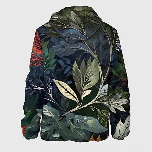 Мужская куртка Объемные листья / 3D-Черный – фото 2
