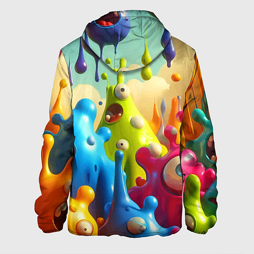 Мужская куртка Мультяшные персонажи - нейроарт / 3D-Черный – фото 2
