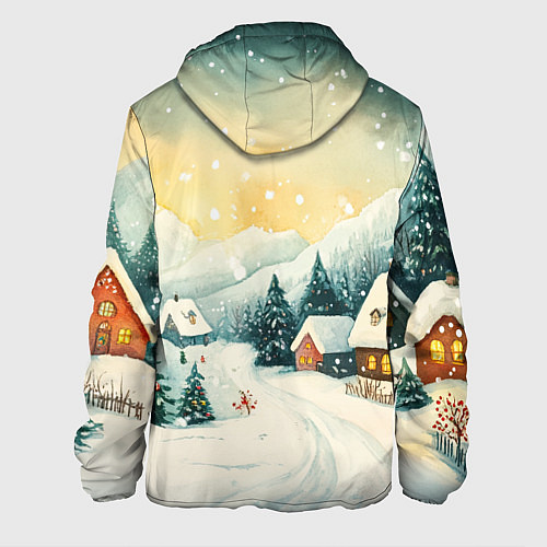 Мужская куртка Праздничная деревушка / 3D-Черный – фото 2
