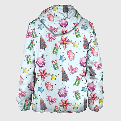 Мужская куртка Новогодний фон / 3D-Черный – фото 2