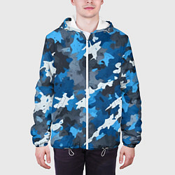 Куртка с капюшоном мужская Синий армейский камуфляж, цвет: 3D-белый — фото 2