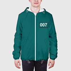 Куртка с капюшоном мужская Игрок 007 - Игра в кальмара, цвет: 3D-белый — фото 2