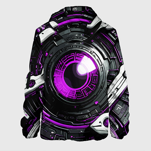 Мужская куртка Фиолетовая сфера киберпанк / 3D-Черный – фото 2