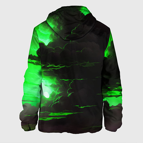 Мужская куртка Кислотный зелёный закат / 3D-Черный – фото 2