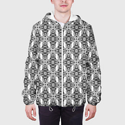 Куртка с капюшоном мужская Винтажный ажур, цвет: 3D-белый — фото 2