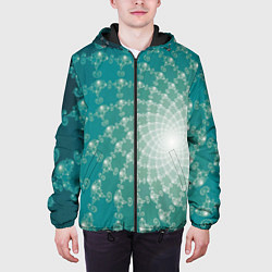 Куртка с капюшоном мужская Фрактальная абстракция, цвет: 3D-черный — фото 2