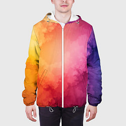 Куртка с капюшоном мужская Облака краски, цвет: 3D-белый — фото 2