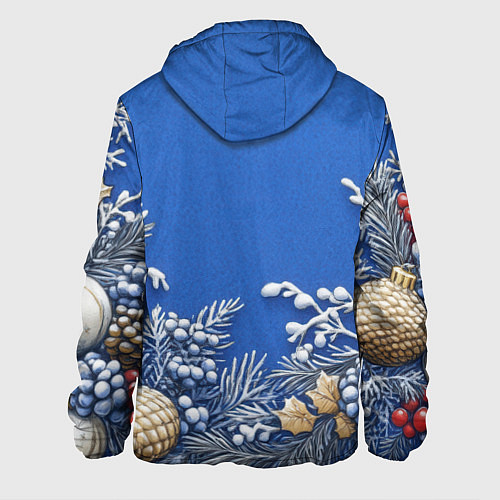 Мужская куртка Новогодние веточки / 3D-Черный – фото 2