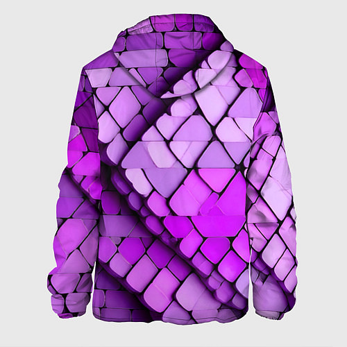 Мужская куртка Фиолетовые рельефные плитки / 3D-Черный – фото 2