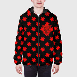 Куртка с капюшоном мужская Bullet for my valentine pattern, цвет: 3D-черный — фото 2