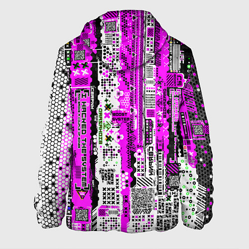 Мужская куртка Киберпанк паттерн фиолетовый / 3D-Черный – фото 2