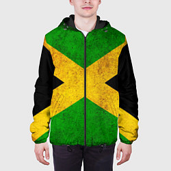 Куртка с капюшоном мужская Jamaica flag, цвет: 3D-черный — фото 2